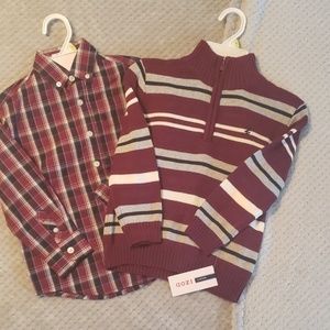 NWT Boys Izod Sweater & Button Up Dress Shirt